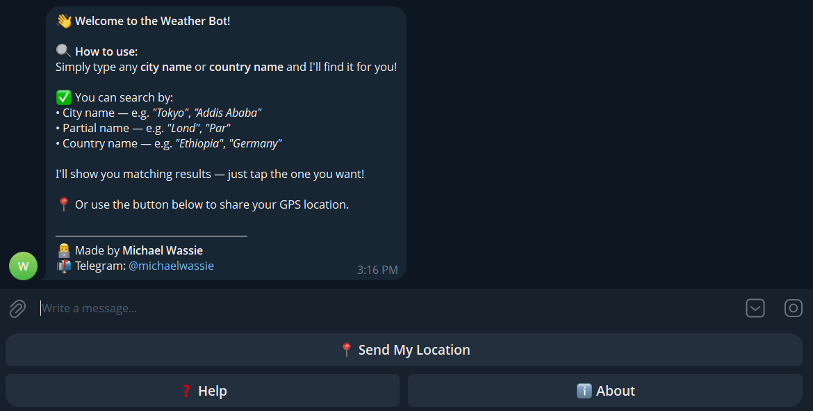 Global Weather Bot